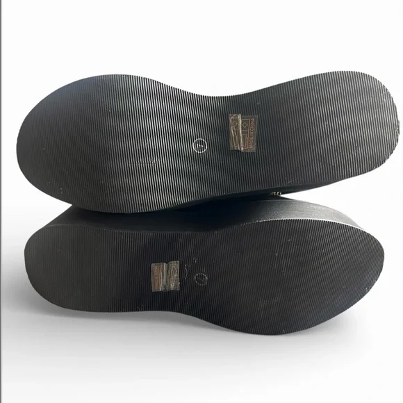 Nasty Gal Black Platform Lace-Up Boots with Yellow Stitching and Laces - Picture 6 of 8